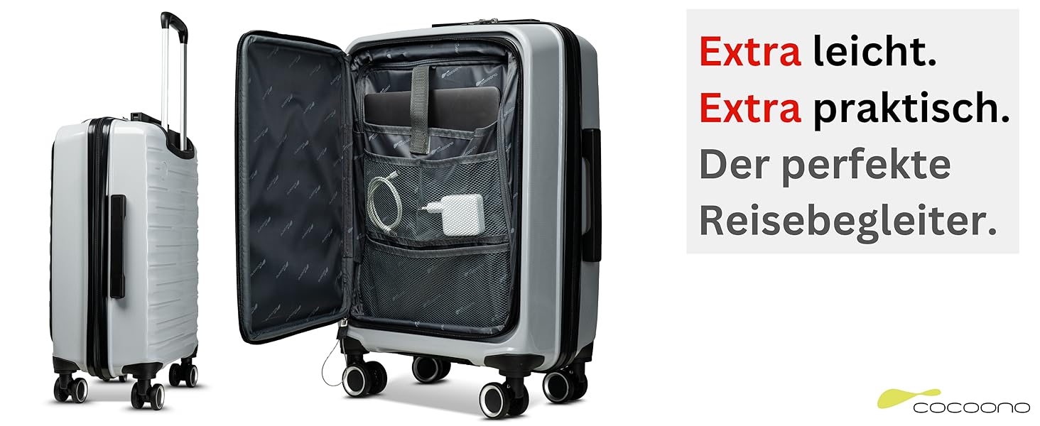 Великий валіза 100 літрів з TSA замком: валіза, ролер, валіза для подорожей, жорсткий корпус, сірий (SET)