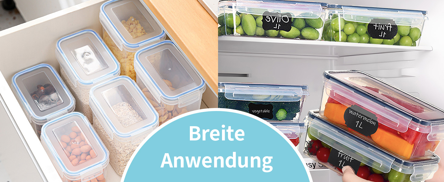 12 контейнерів для зберігання їжі з кришкою, контейнери для заморожування, meal prep бокси, 6 x 1л/0.52л, BPA-free, герметичні, для мікрохвильової печі, придатні для миття в посудомийній машині, для зберігання та транспортування їжі, фруктів, овочів