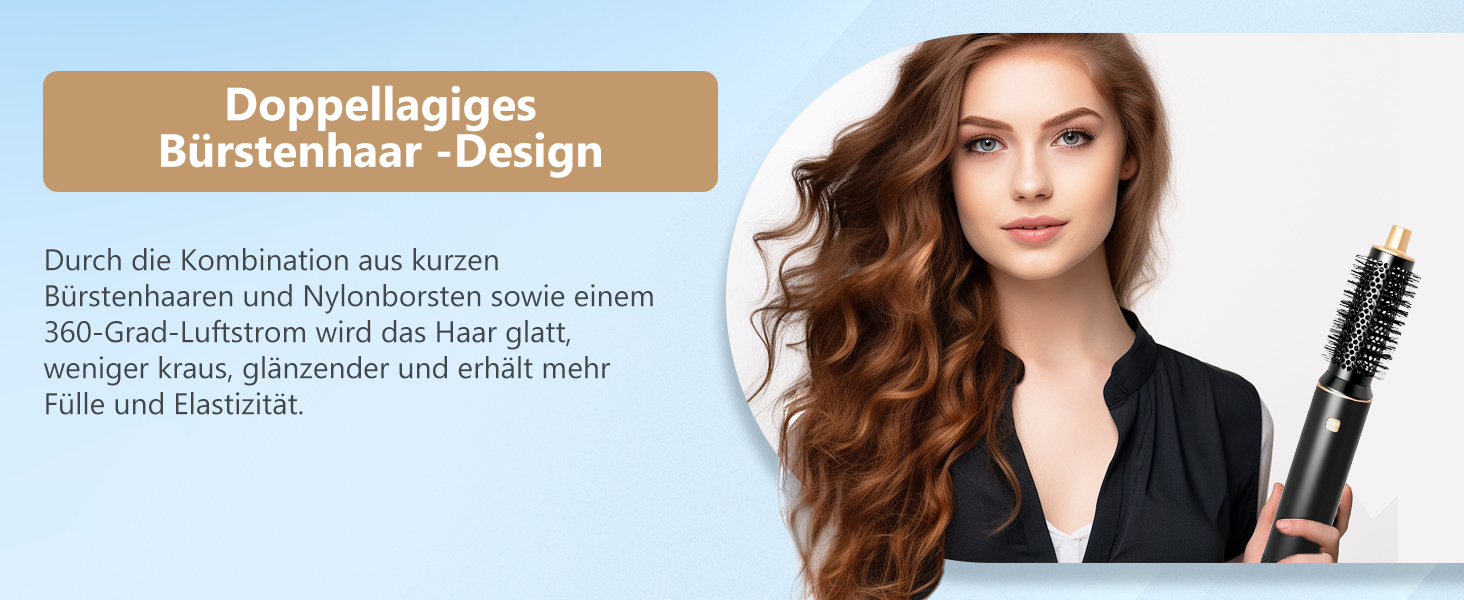 RUIZHI Airstyler 5 в 1: Фен-щітка для волосся з 5 насадками, 110000 обертів/хв, 3 температурні режими, для об'єму, локонів та випрямлення волосся