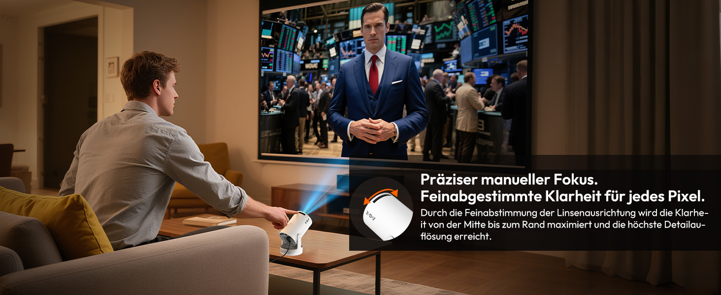 Портативний проєктор Xgody Gimbal 3: 12000 Люмен, Android 11.0, WiFi 6, Bluetooth, 720P HD (підтримка 4K)