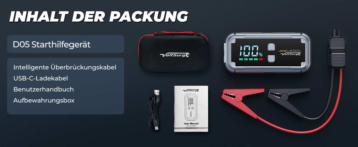 Портативний пусковий блок Starthilfe Powerbank 6000A з USB, LCD, ліхтариком, 12V для бензинових та дизельних двигунів