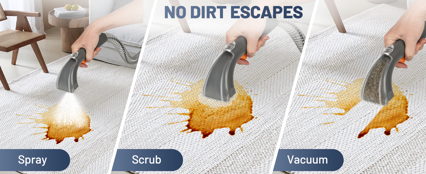 Портативний мийкий пилосос 400W з 2-танком для чищення диванів, килимів, авто та постільної білизни