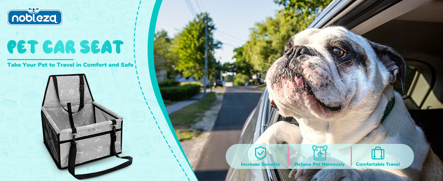 Nobleza Автомобільний крісло-переноска для собак та котів, сірий, 40x34x25 см, складна, миється