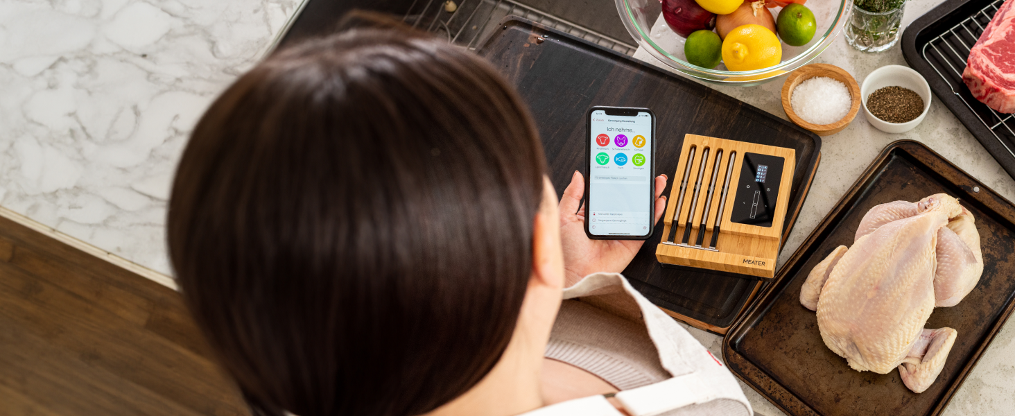 MEATER Block: Бездротовий розумний термометр для м'яса | Для приготування в духовці, на грилі, мангалі, BBQ, Smoke та Rotisserie | Bluetooth та WiFi | 50+ рецептів в додатку