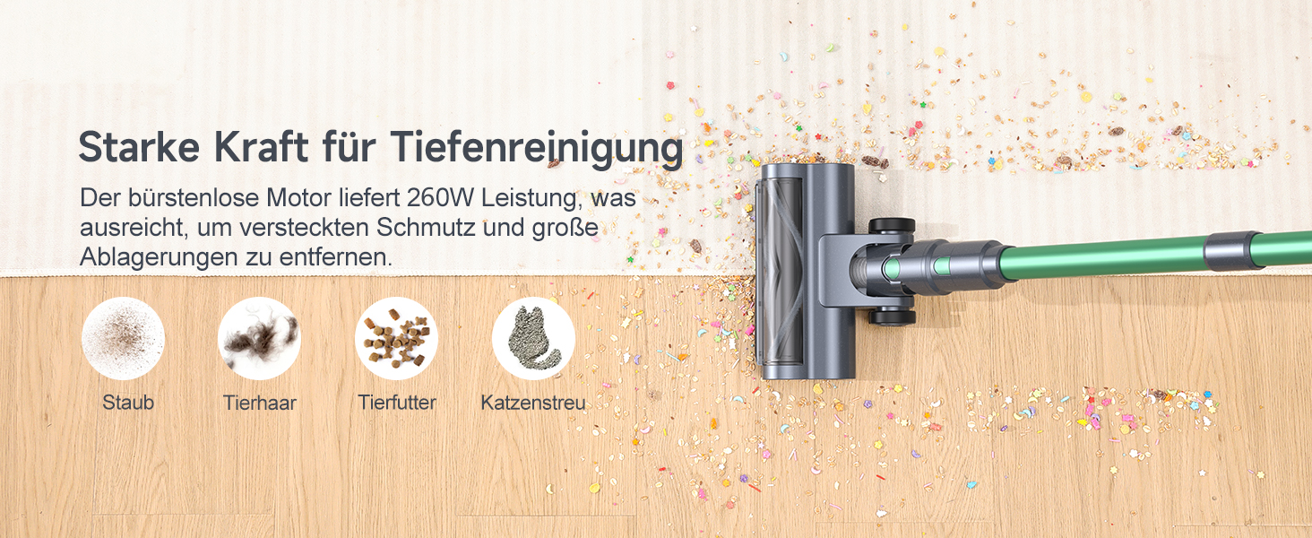 Бездротовий пилосос MIUZZY M241 30000Pa з акумулятором, 50 хв роботи, LED дисплей, для твердих поверхонь, килимів, шерсті тварин, зелений