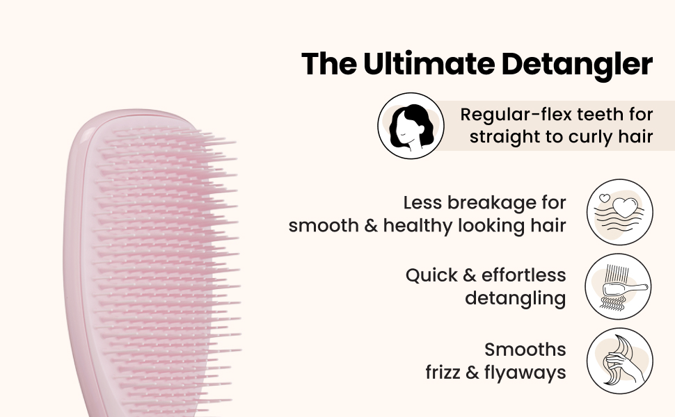 Тізер Tangle Teezer Ultimate Detangler - щітка для волосся Raspberry Rouge, для сухого та мокрого волосся, з плоским руків'ям, 1 шт.