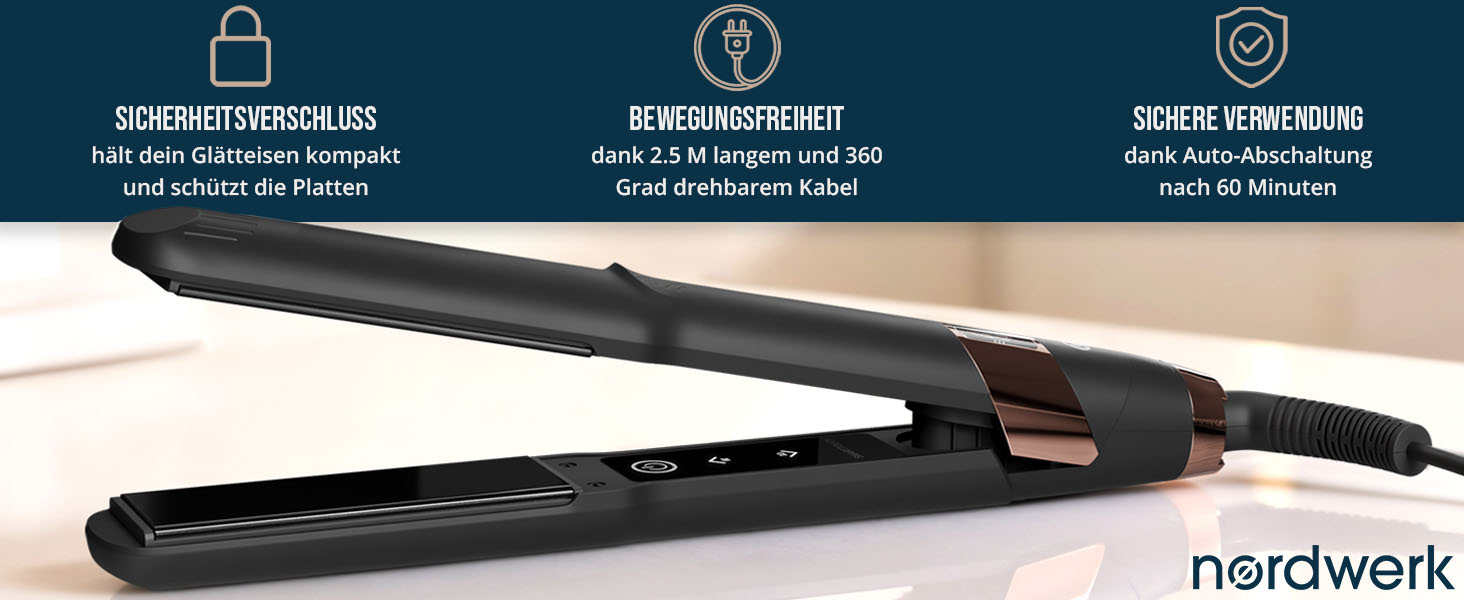 Випрямляч для волосся 2-в-1 SafeGlide Touch з захистом від пересікання та вирвування волосся