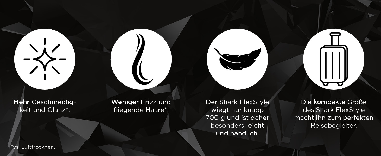 Фен Shark FlexStyle Multi 5-в-1 з насадками для укладання, чорний (Black Diamond)