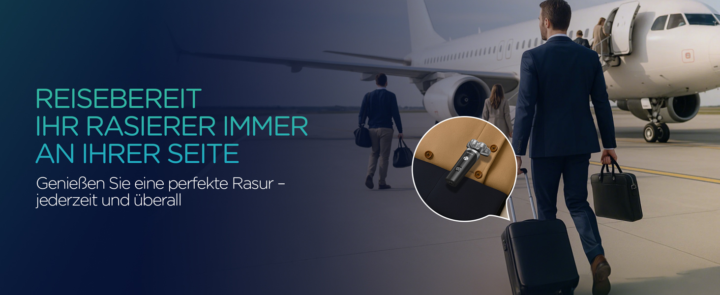 Електричний гоління для чоловіків VOYOR TX500: 5D, мокрий/сухий, бездротовий, LED дисплей, 150 хв роботи (чорний)