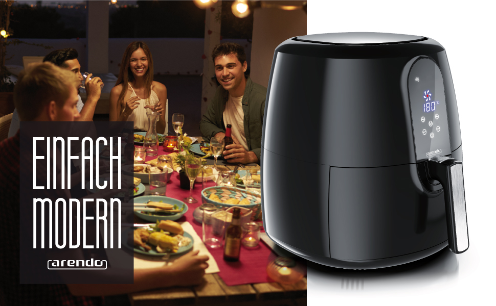 Фритюрниця Arendo Dual Zone 9L - 2400 Вт, 8 програм