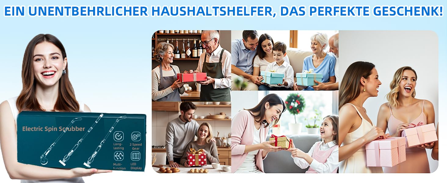 Електрична щітка для прибирання: 7 насадок, 3 довжини, 90 хв роботи, 2 режими швидкості для ванної, кухні, авто