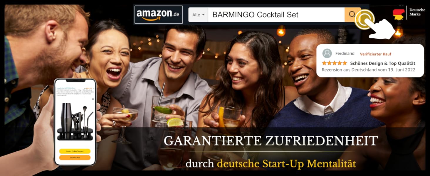 Набір для коктейлів BARMINGO з нержавіючої сталі 11 предметів – Набір Boston Cocktail Shaker 825 мл зі стійкою та аксесуарами для бару, Набір шейкерів для коктейлів | Набір бармена | Набір для змішування коктейлів | Набір для бару | Набір Boston Shaker | Чорний металік