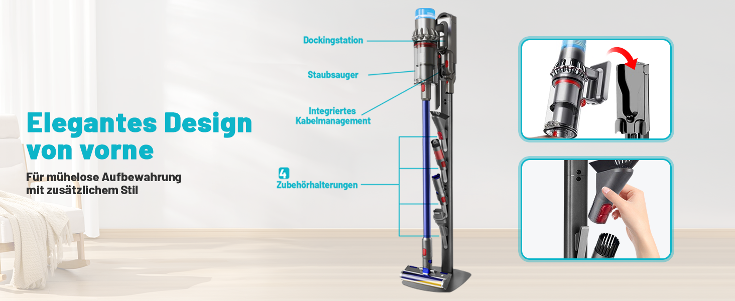 Підставка для пилососа Dyson Gen5 V15 V12 V11 V10 V8 V7 V6 - без свердління, для зберігання та зарядки, аксесуари