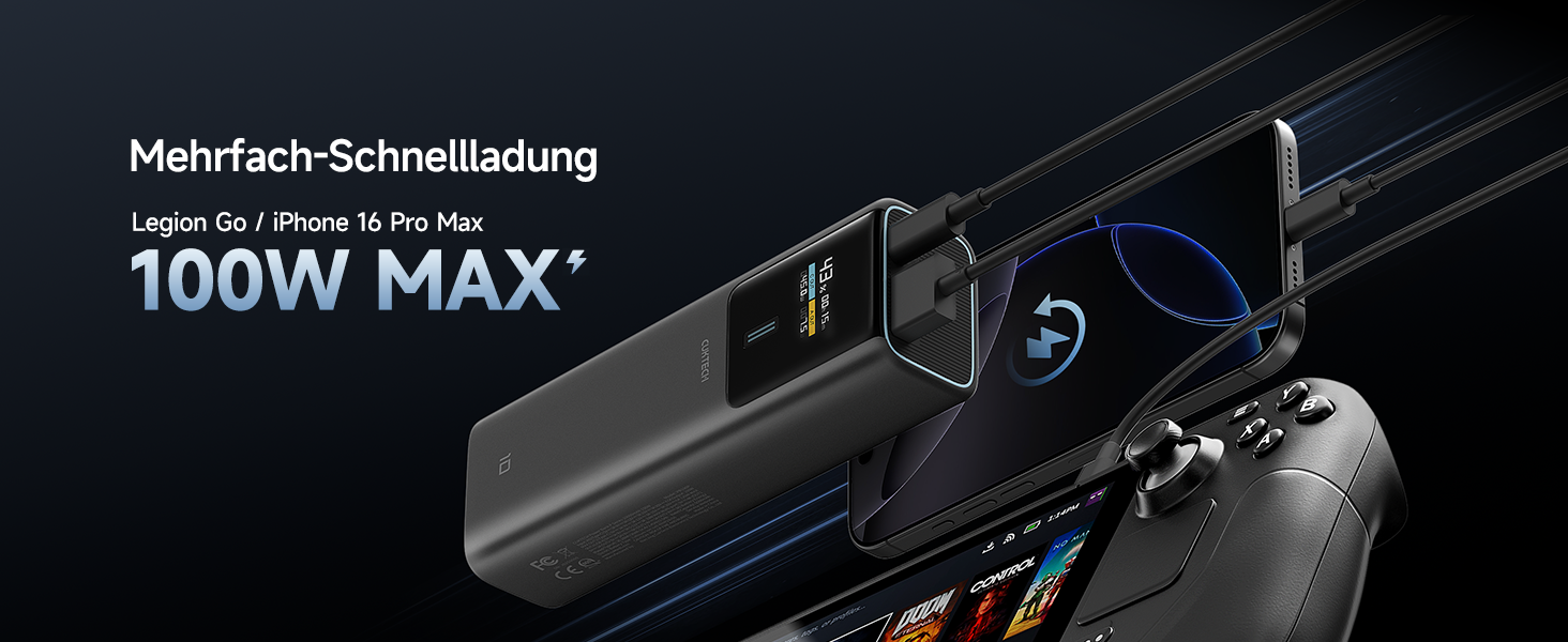 Power Bank CUKTECH 10 100W з Digital Display, 10000mAh - для iPhone, Samsung, iPad, Xiaomi, MacBook та інших