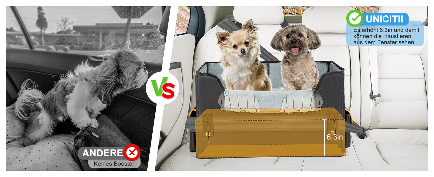 Автомобільний лежак для собак - чорний, 20 кг, M - зручний крісло-кошик для собак на переднє сидіння або заднє сидіння авто