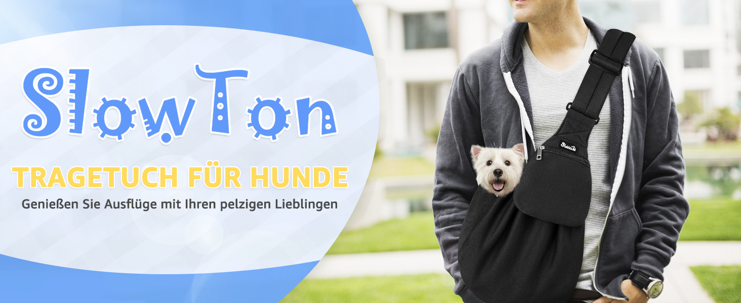Сумка-переноска для собак SlowTon, чорна, для собак 2,7-5,4 кг
