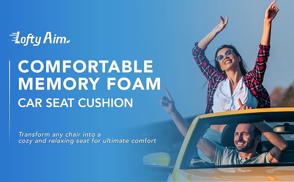 Автомобільне сидіння з Memory Foam для полегшення болю в куприку та попереку. Підходить для авто, вантажівки, офісу, інвалідного візка. Чорний колір.