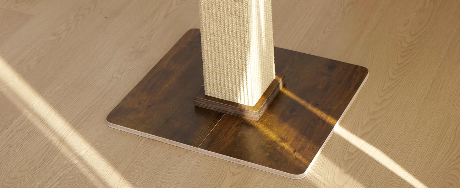 Дерево для котів FUKUMARU, 73 см, з платформою 46 x 36 см, ретро-стиль, з місцем для відпочинку, великий краш-тур з ліжком, з натурального сизалю та масивного дерева. XL