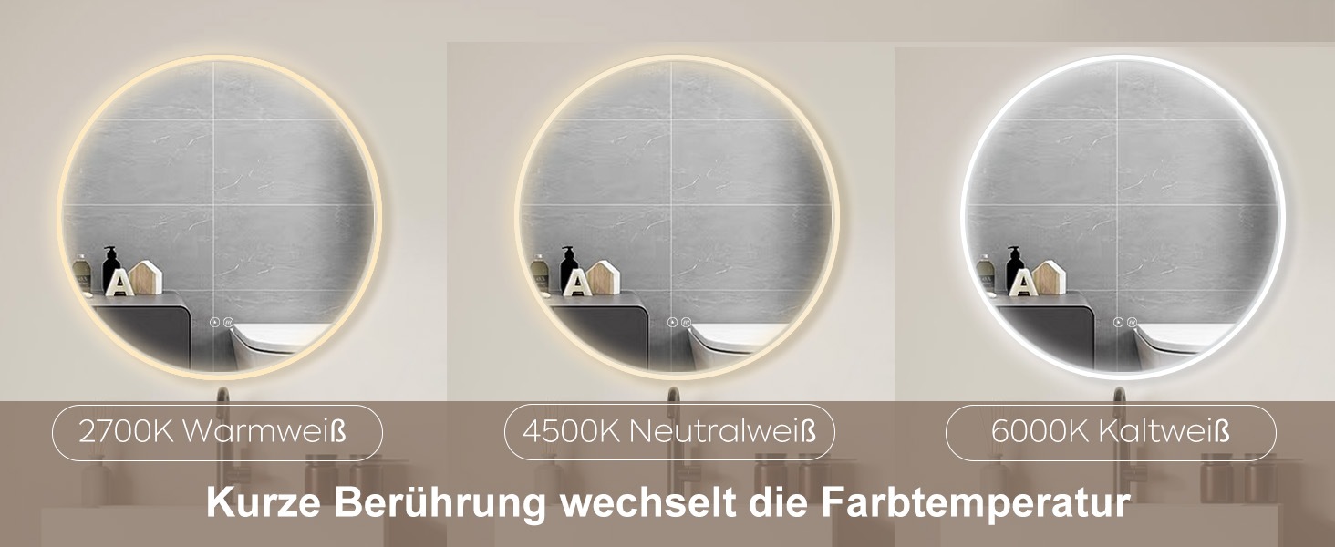 Дзеркало для ванної кімнати HOKO ULM 60см з підсвічуванням LED, антизапотівачем та сенсорним вимикачем. Колір сріблястий. Розміри 60x60 см.