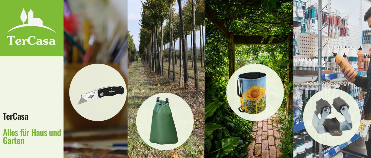 TerCasa Garden Sack 4-Pack, Waste Sack 272 L, Garden Waste Sack Height 76 cm, Ø 67 cm, Sack for garden waste made of tear-resistant polypropylene fabric, with reinforcing ring and 4 handles, green