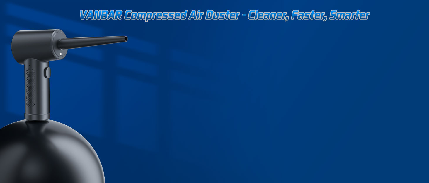 Електричний пилосос-бластер VANBAR для чищення клавіатури, диванів, авто та офісної техніки. Акумулятор 7600mAh, 3 швидкості, USB-зарядка, щітка.