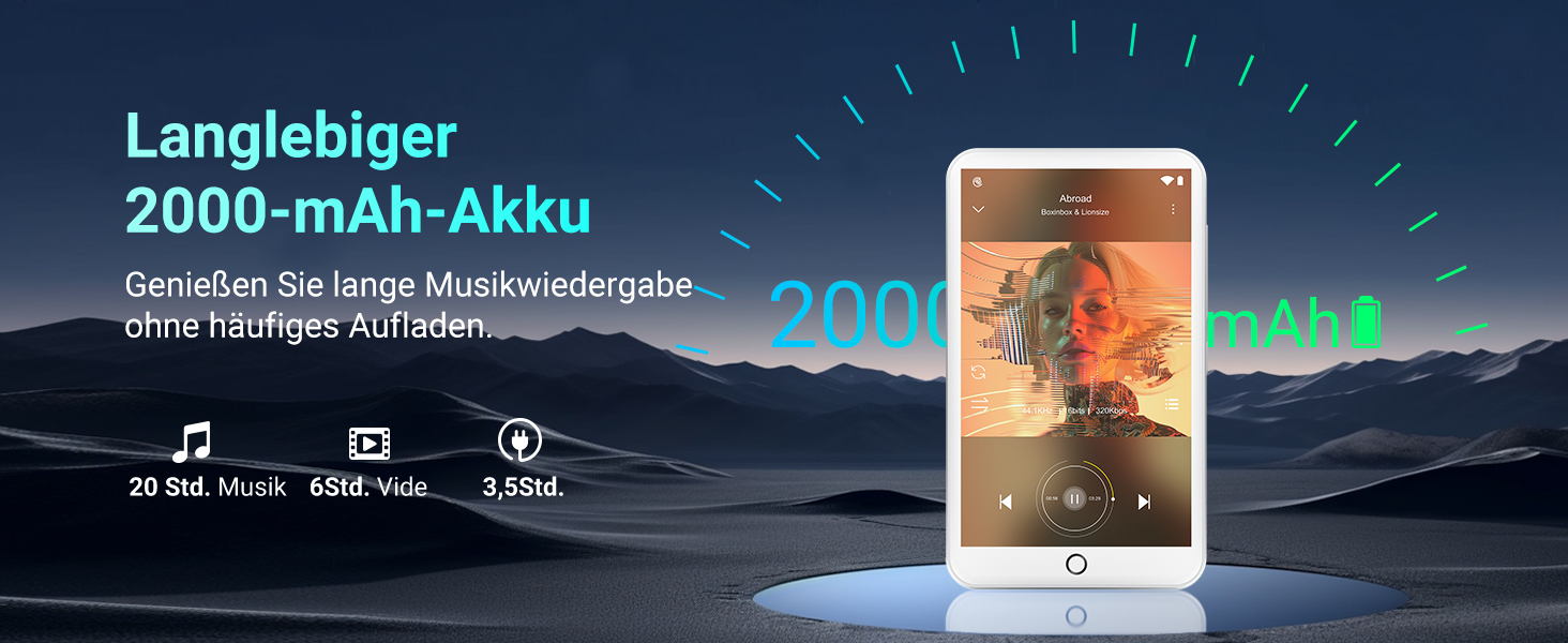 MP3 плеєр 96GB з Bluetooth, WiFi, Android 13, 4