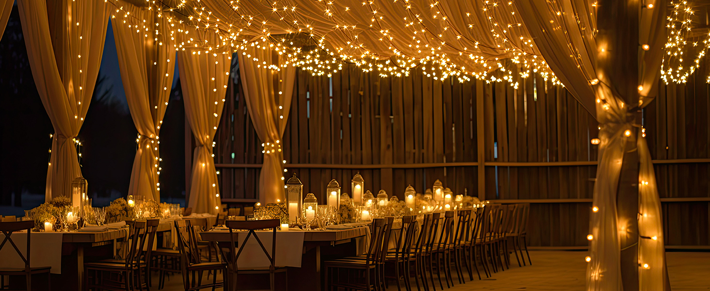 Льоноконекторна гірлянда BTfarm 20M 200 LED, тепле біле світло, з пультом, таймер, IP65, для дому та саду