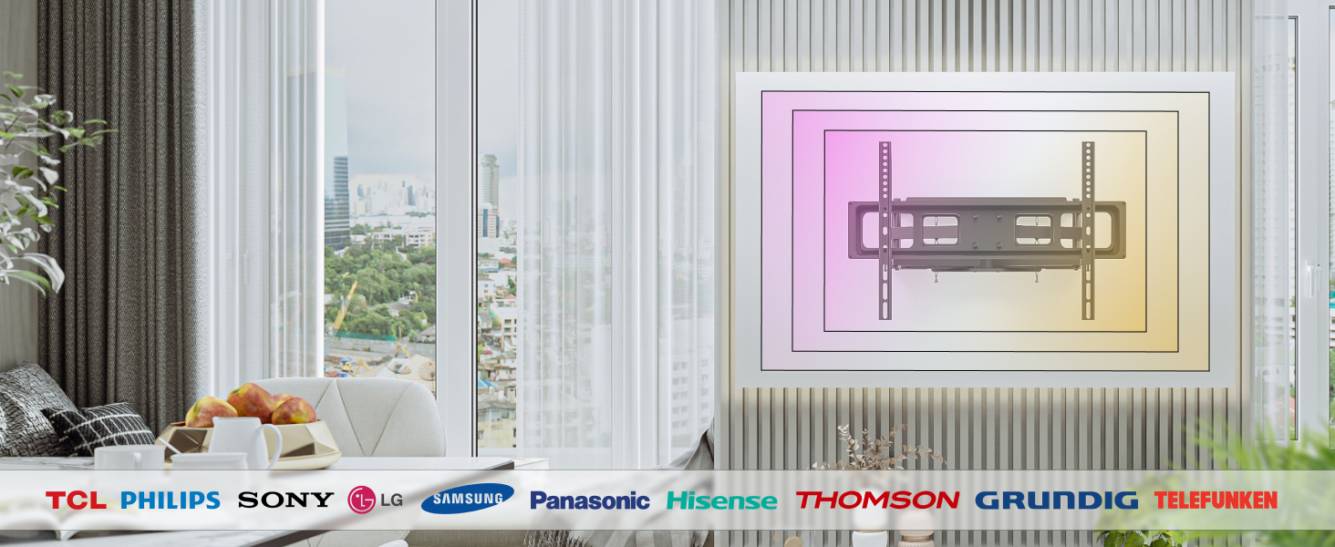 Кріплення для телевізора RICOO S9564: універсальний настінний тримач для телевізорів 40-75 дюймів (VESA 600x400, до 45 кг)