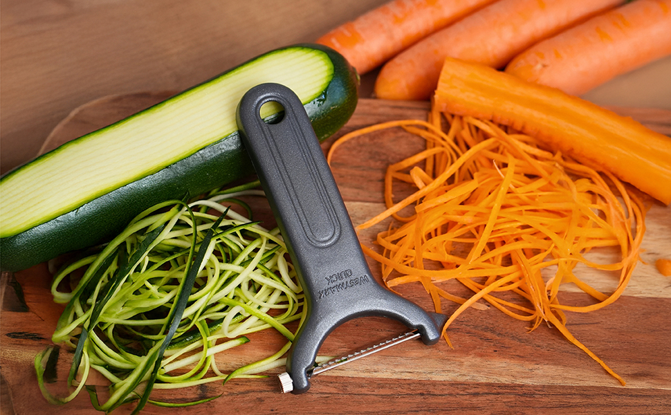 Westmark Sparschäler Julienne Black Edition: Овочечистка для тонкої соломки, нержавіюча сталь, для правшів та лівшів, антрацит