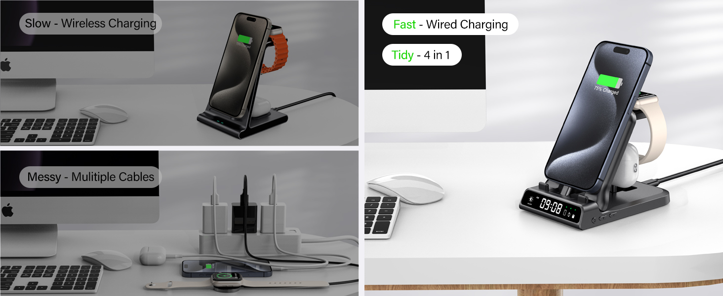 Зарядний стан для Apple SwanScout 701A: iPhone, Apple Watch, AirPods. Підходить для iPhone 6-17