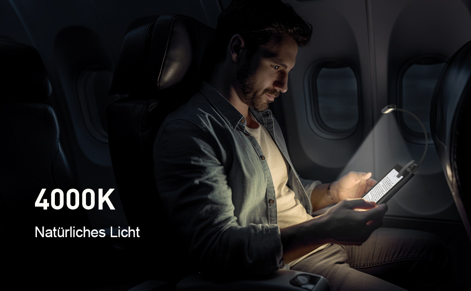 LED лампа для читання iFalarila з кріпленням на книгу, USB-C, 3 кольори, 10 рівнів яскравості, гнусий