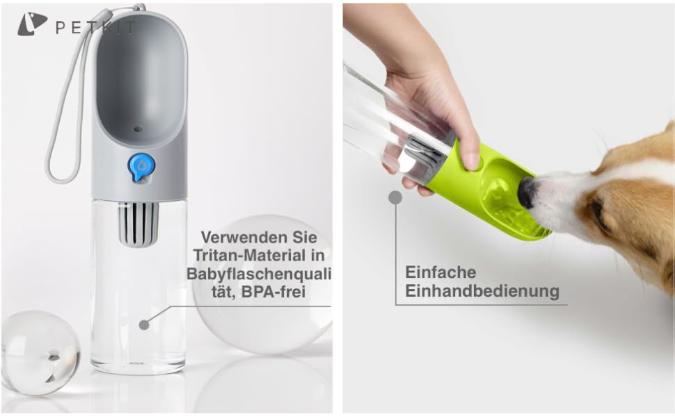 PETKIT Reiseflasche EVERSWEET Travel: пляшка для води для собак, 400 мл, зелений колір