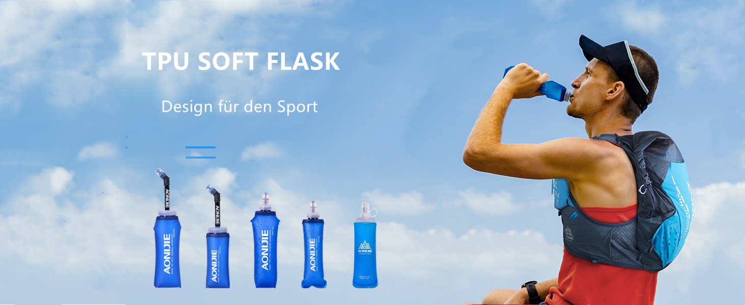М'яка спортивна пляшка TRIWONDER TPU, складна, BPA-Free, для рюкзака та велосипеда