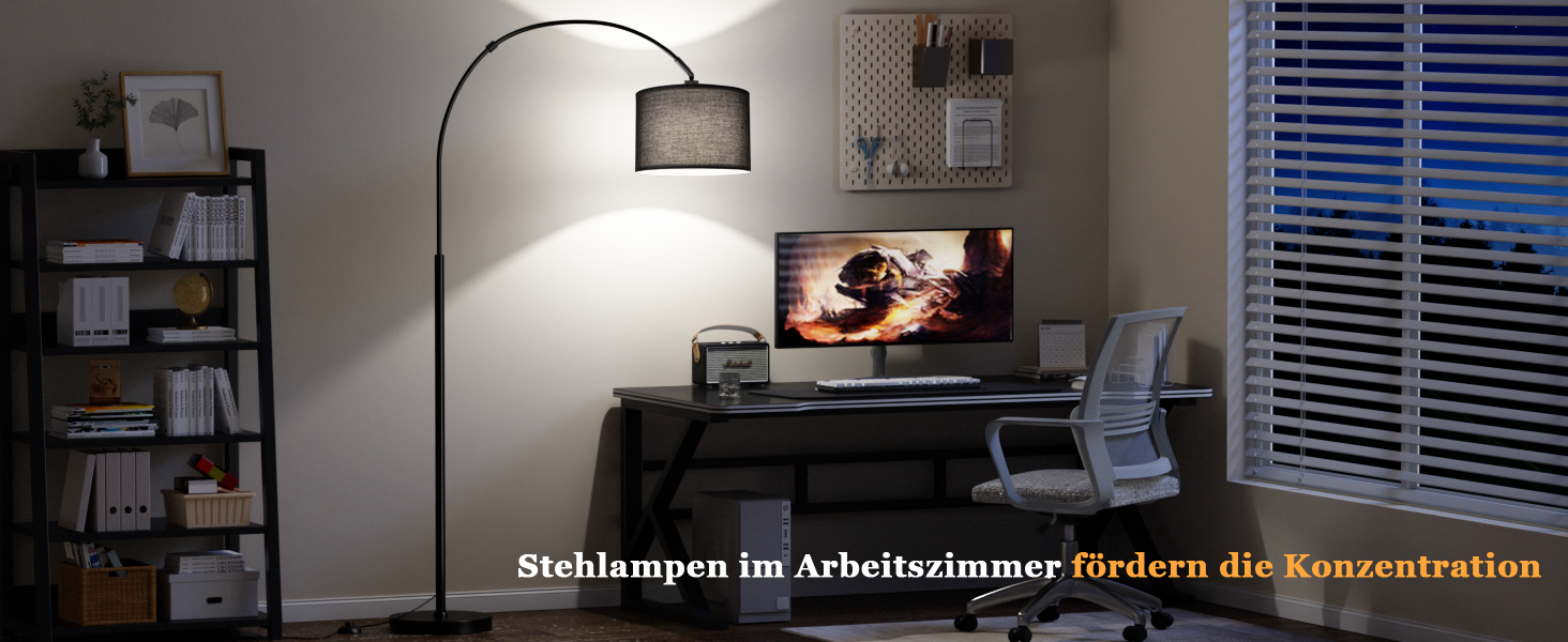 Торшер для вітальні Stehlampe з димером, LED E27, пульт ДУ, 3000K-6000K, бежевий (чорний абажур + чорна база)