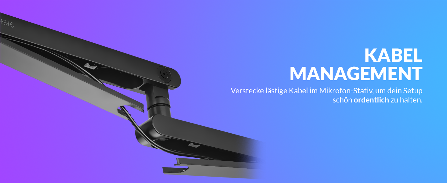 Мікрофонний тримач SENSIC SA-30 LP Low Profile з регульованим підлокітником, 360° обертання, для стрімінгу, інтегроване кабельне кріплення, універсальний, настільний