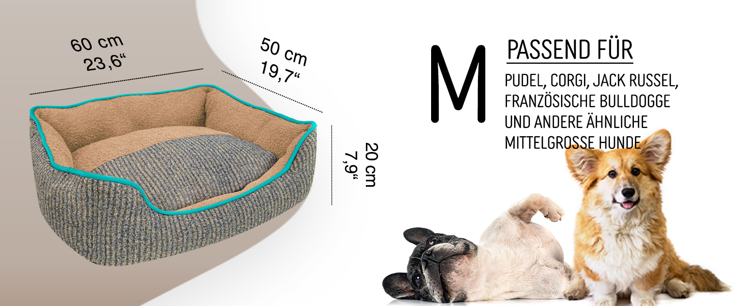 Ліжко для собак та котів, корзина для собак, диван для собак, подушка для собак, ліжко для котів, подушка для котів, S, зелений, 53x42x18 см