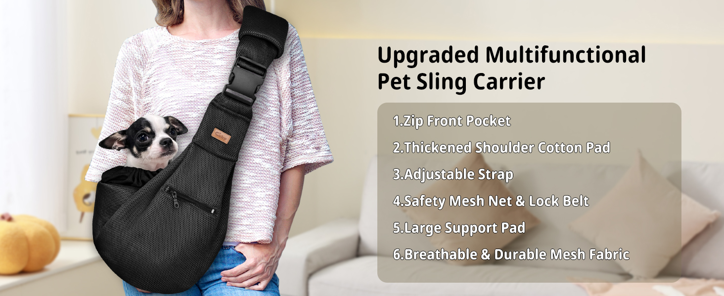 Сумка-переноска для собак CUBY, літня, для маленьких собак та котів, сітка, ремінь на одне плече, чорна, з підстилкою для ніг, регульована