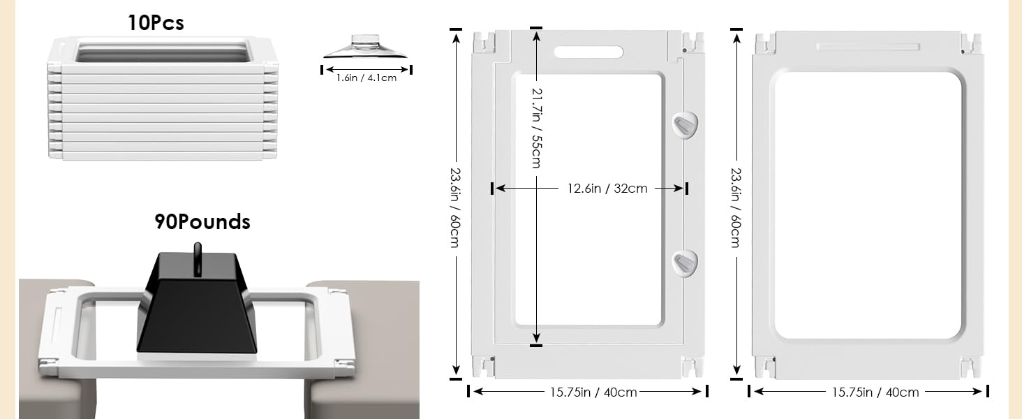 Акриловий вольєр для цуценят, 60 см, прозорий загородження для собак, портативний вольєр для цуценят та собак середніх розмірів, для використання в приміщенні та на вулиці, 10 панелей, білий