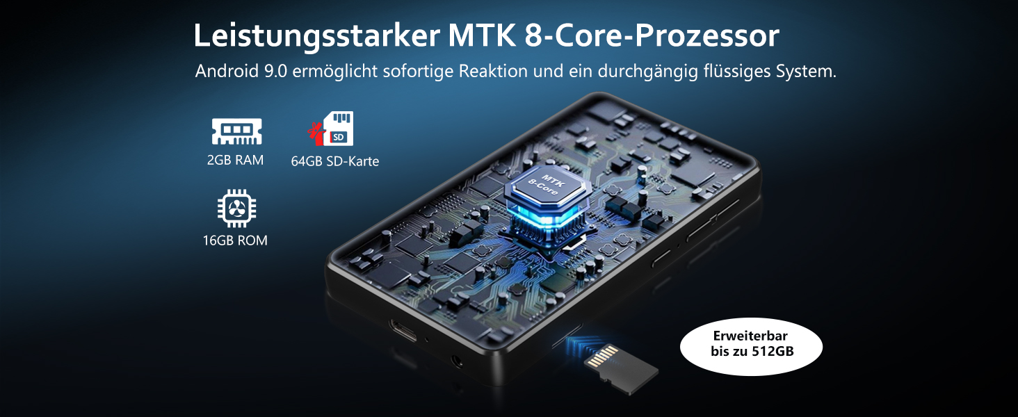 MP3 плеєр AGXOV з Bluetooth та WiFi, Android 4.02