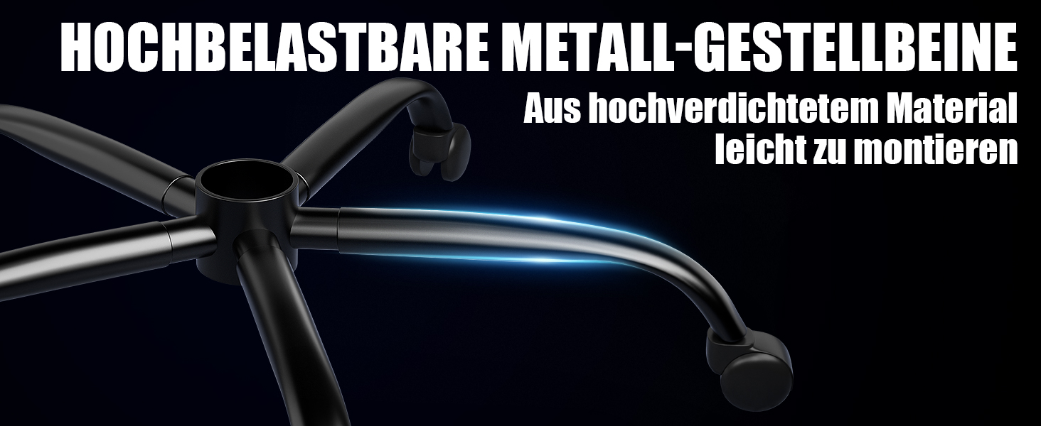 Геймерське крісло Czlolo RGB LED з підставкою для ніг, ергономічне, для комп'ютера, з підголівником та масажем, регульоване по висоті, блакитне (чорне)