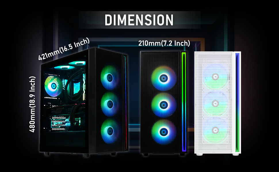 Корпус ПК Mid Tower BITFENIX Fang ARGB (Чорний)