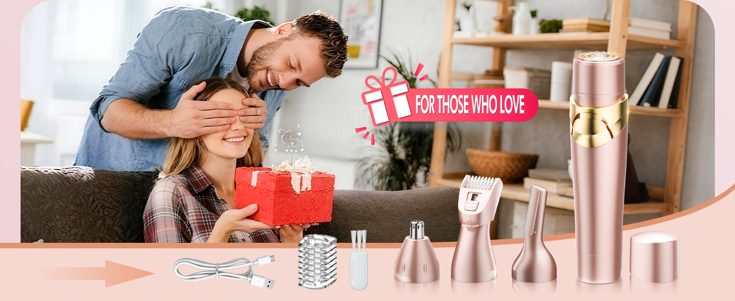 Електричний жіночий епілятор 6-в-1 для бікіні, обличчя та тіла - гладке гоління без подразнень