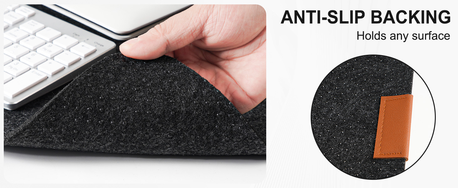 Підкладка на стіл з фетру | 100x40 см | Нековзна килимок для миші | Великий килимок для столу | Захист столу для офісу та дому (темно-сірий)