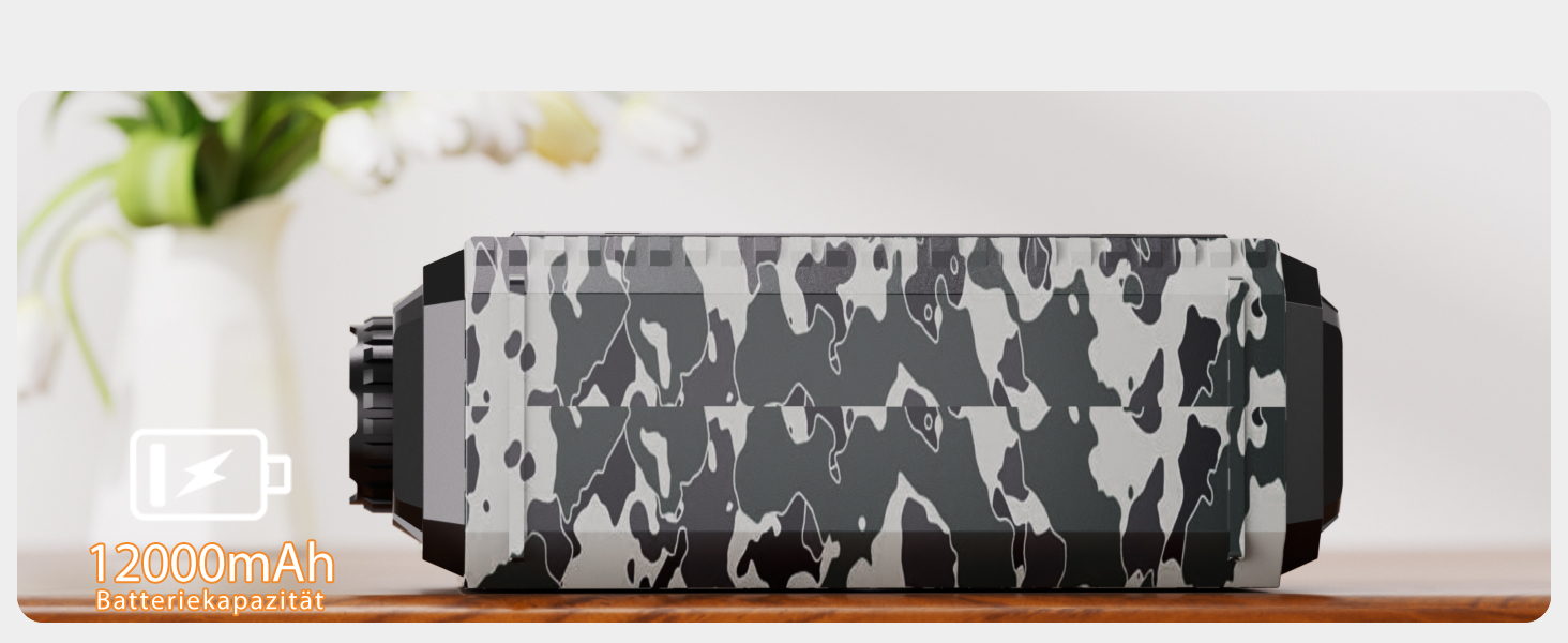 Радіоприймач AM/FM/SW для будівельних майданчиків, радіо з ручним приводом та світовим приймачем, радіо для надзвичайних ситуацій з роз'ємом Type C, Powerbank/SOS-сигнал/ліхтарик/лампа для читання/IPX4, портативне радіо для активного відпочинку, піших прогулянок, кемпінгу та будівництва (FM радіо, сірий камуфляж)