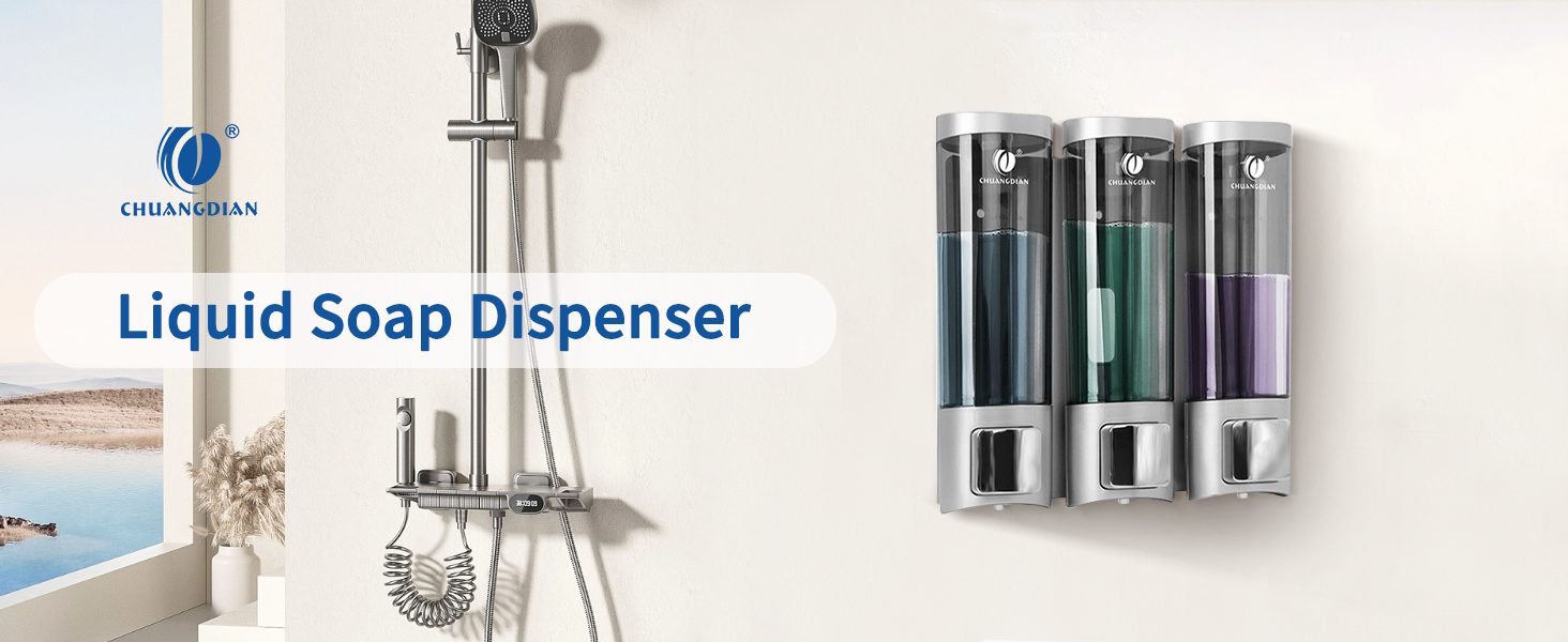 Ручний дозатор мила CHUANGDIAN, настінний, 200 мл, білий (трійка білий)