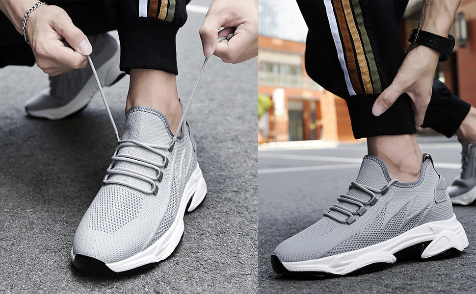 Чоловічі кросівки Elevate Shoes з підняттям 10 см, сітка, білі, 43 EU