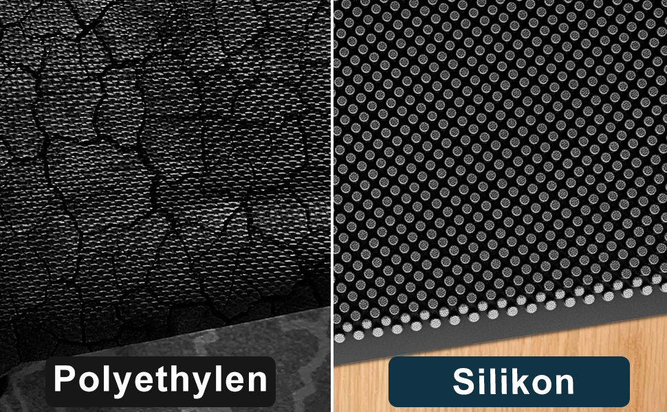 Килимок для дому та вулиці Fowooyeen, силіконовий, 43 x 76 см, чорний, неслизький, миючий