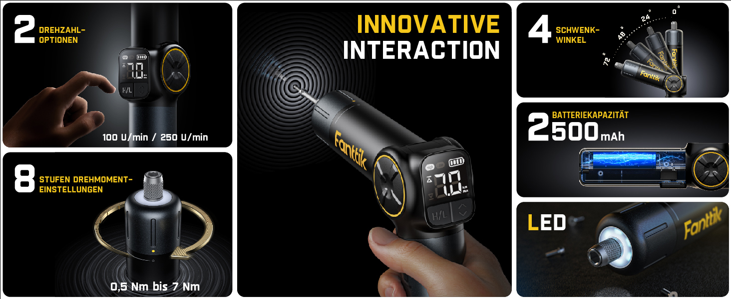 Fanttik Fold S1 APEX: Акумуляторний шуруповерт 3.7V з дисплеєм, регулюванням швидкості та шісткунтом 1/4 дюйма – ідеальний інструмент для DIY