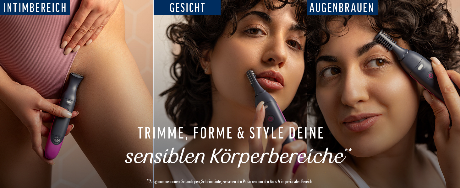 Триммер Veet Expert Intimate All-In-One: для обличчя, брів, інтимної зони та під пахвами - водонепроникний