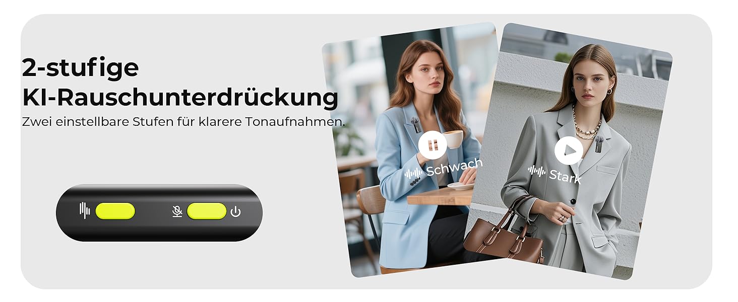 Мікрофон FULAIM X6S: Бездротовий петличний мікрофон з AI шумозаглушенням для iPhone, камер, відео та Vlogging